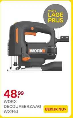 Praxis Worx decoupeerzaag WX463 aanbieding