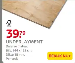 Praxis Underlayment aanbieding