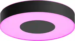 Coolblue Philips Hue Xamento badkamerplafondlamp - wit en gekleurd licht - zwart - 38cm aanbieding