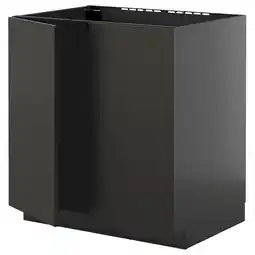 IKEA Zwarte keukenkast, modern design, glanzende afwerking aanbieding