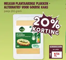 De Boerenschuur Melkan plantaardige plakken - alternatief voor goudse kaas aanbieding