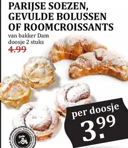 De Boerenschuur Parijse soezen, gevulde bolussen of roomcroissants aanbieding
