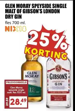 De Boerenschuur Glen moray speyside single malt of gibson's london dry gin aanbieding