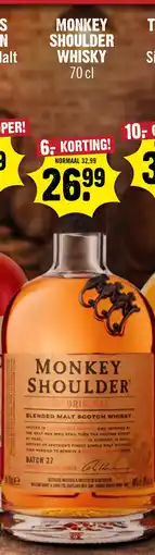 Dirck 3 Monkey shoulder whisky aanbieding