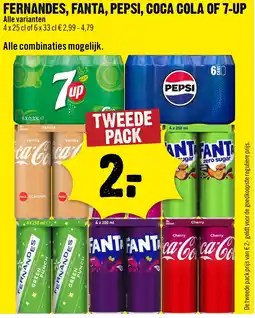 Dirck 3 Fernandes, fanta, pepsi, coca cola of 7-up aanbieding