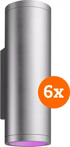 Coolblue Philips Hue Appear muurlamp White and Color RVS 6-Pack aanbieding