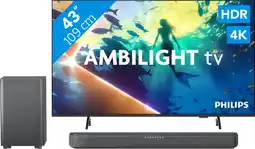 Coolblue Philips Ambilight 43 PUS8000 4K (2025) + Philips TAB5309 aanbieding
