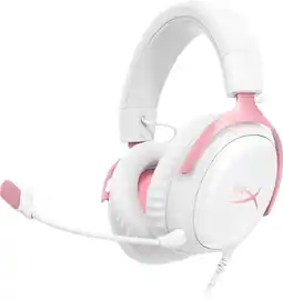 Coolblue HyperX Cloud III Wired Gaming Headset - Wit/Roze (PC, PS5, Xbox Series X/S) aanbieding