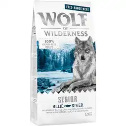 Zooplus 2x12kg Wolf of Wilderness Senior Blue River Scharrelkip & Zalm Hondenvoer droog aanbieding