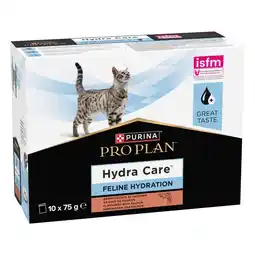 Zooplus 10x75g zalmsmaak PURINA PRO PLAN Feline Hydra Care Kattenvoer nat aanbieding