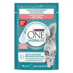 Zooplus 12x 50g PURINA ONE Hydralife kat vloeibaar zalmsmaak natvoer voor katten aanbieding