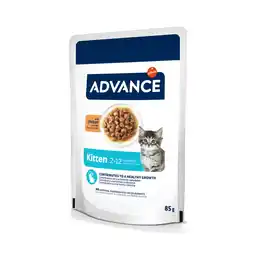 Zooplus 38 x 85 g + 10 x 85 g gratis ! Advance natvoer voor katten 48 x 85 g - Kitten Kip aanbieding