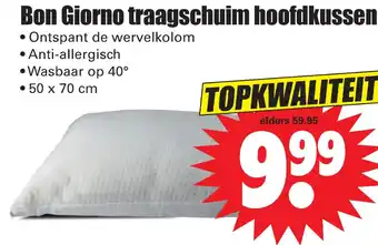 Dirk Bon giorno traagschuim hoofdkussen 50x70 cm aanbieding