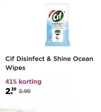 Plein.nl Cif disinfect & shine ocean wipes aanbieding