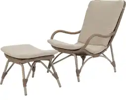 Intratuin Intratuin relaxstoel met voetenbank Isa taupe aanbieding