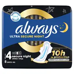 Jumbo Always Ultra Maandverband Met Vleugels Secure Night SP 8 Stuks aanbieding