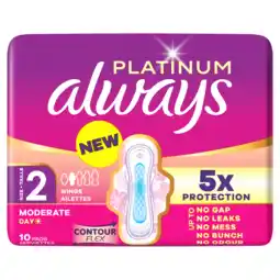 Jumbo Always Platinum Dag Maandverband Voor Gemiddelde Menstruatie (Maat 2) aanbieding