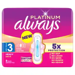 Jumbo Always Platinum Dag Maandverband Voor Zware Menstruatie (Maat 3) aanbieding