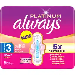 Jumbo Always Platinum Dag Maandverband Voor Zware Menstruatie (Maat 3) aanbieding
