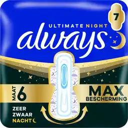 Jumbo Always Ultimate Night Maandverband (Maat 6) Met Vleugels aanbieding