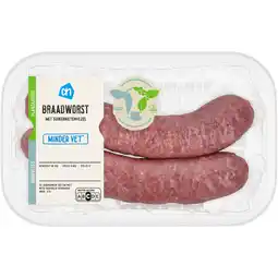 Albert Heijn AH Braadworst minder vet 2 stuks aanbieding
