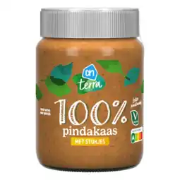 Albert Heijn AH Terra Plantaardig 100% pindakaas stukjes aanbieding
