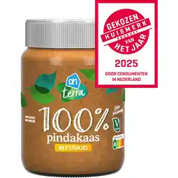Albert Heijn AH Terra Plantaardig 100% pindakaas stukjes aanbieding