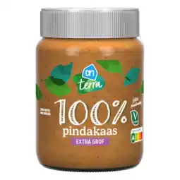 Albert Heijn AH Terra Plantaardig 100% pindakaas extra grof aanbieding