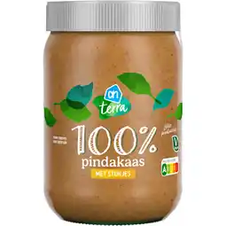 Albert Heijn AH Terra Plantaardig 100% pindakaas stukjes aanbieding