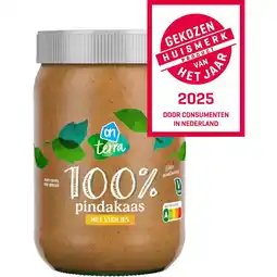 Albert Heijn AH Terra Plantaardig 100% pindakaas stukjes aanbieding