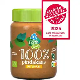 Albert Heijn AH Terra Plantaardig biologisch 100% pindakaas aanbieding