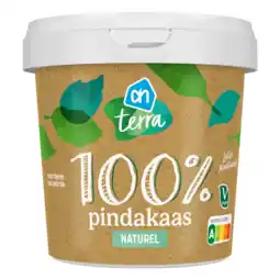 Albert Heijn AH Terra Plantaardig 100% pindakaas naturel aanbieding