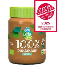 Albert Heijn AH Terra Plantaardig biologisch 100% pindakaas aanbieding