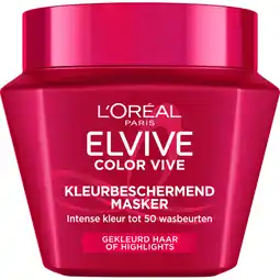 Albert Heijn L'Oréal Paris Elvive Color vive kleurbeschermend haarmasker aanbieding