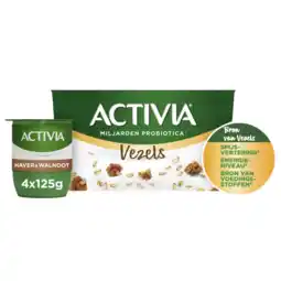 Albert Heijn Activia Yoghurt vezels haver walnoot 4-pack aanbieding