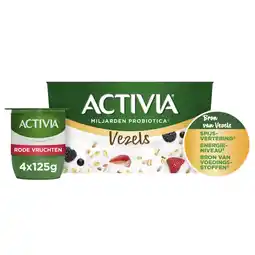 Albert Heijn Activia Yoghurt vezels rode vruchten 4-pack aanbieding