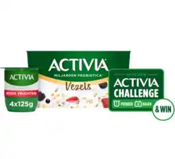 Albert Heijn Activia Yoghurt vezels rode vruchten 4-pack aanbieding