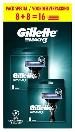 De Online Drogist Gillette Gillete MACH3 Scheermesjes Voordeelverpakking 16ST aanbieding
