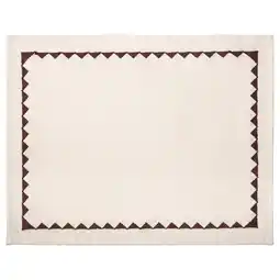 IKEA Gokvallå placemat, beige en bruin, rechthoekig met zigzagrand, 100% katoen aanbieding