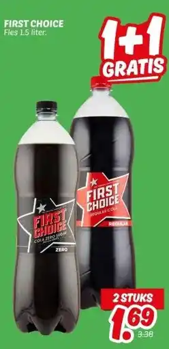 Dekamarkt FIRST CHOICE COLA REGULAR COLA , COLA ZERO SUUGER aanbieding