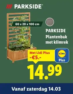 Lidl Parkside plantenbak met klimrek aanbieding