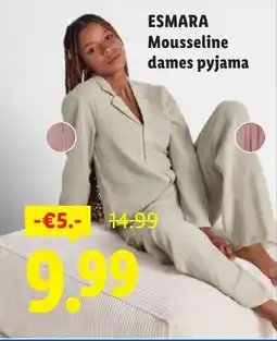 Lidl Esmara mousseline dames pyjama aanbieding