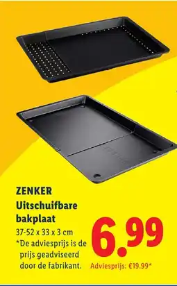 Lidl Zenker uitschuifbare bakplaat aanbieding