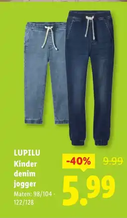 Lidl LUPILU Kinder denim jogger aanbieding