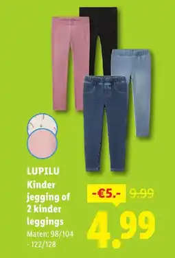 Lidl Lupilu kinder jegging of 2 kinder leggings aanbieding