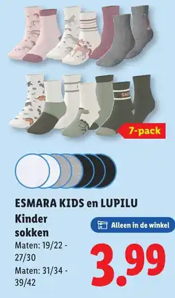 Lidl Esmara kids en lupilu kinder sokken aanbieding