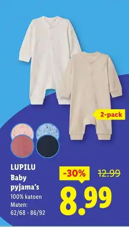 Lidl Lupilu baby pyjama's aanbieding