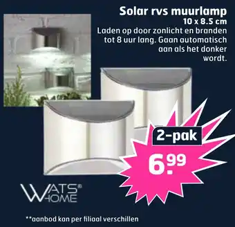 Trekpleister Solar rvs muurlamp aanbieding