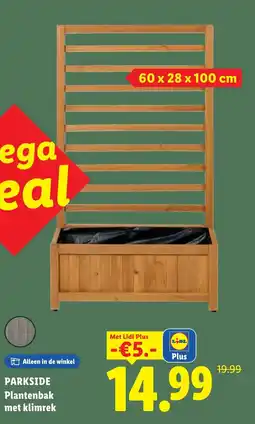 Lidl Parkside plantenbak met klimrek aanbieding