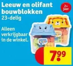 Kruidvat Leeuw en olifant bouwblokken aanbieding